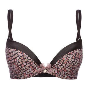 NWT Lauma Lingerie Molded Push-Up T-Shirt Bra, Tuxedo Satin Trim, 32C/32B